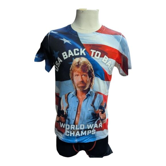 Chuck Norris USA Flag Tee – Medium (21×28, Gildan) - Picture 1 of 3